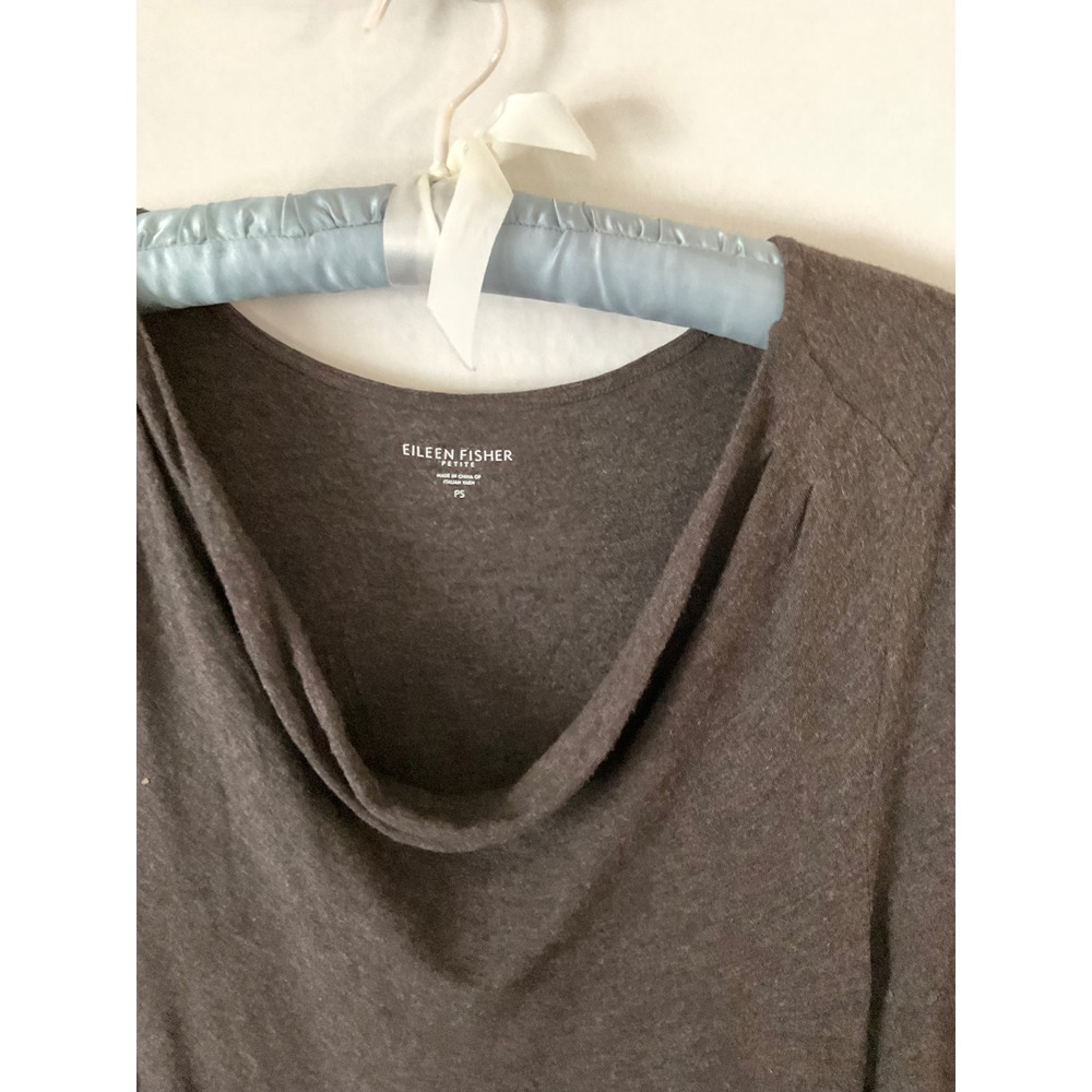 Eileen Fisher Petite Cowl Neck Dress Brown Italian Yarn Viscose Stretch PS - Picture 8 of 9